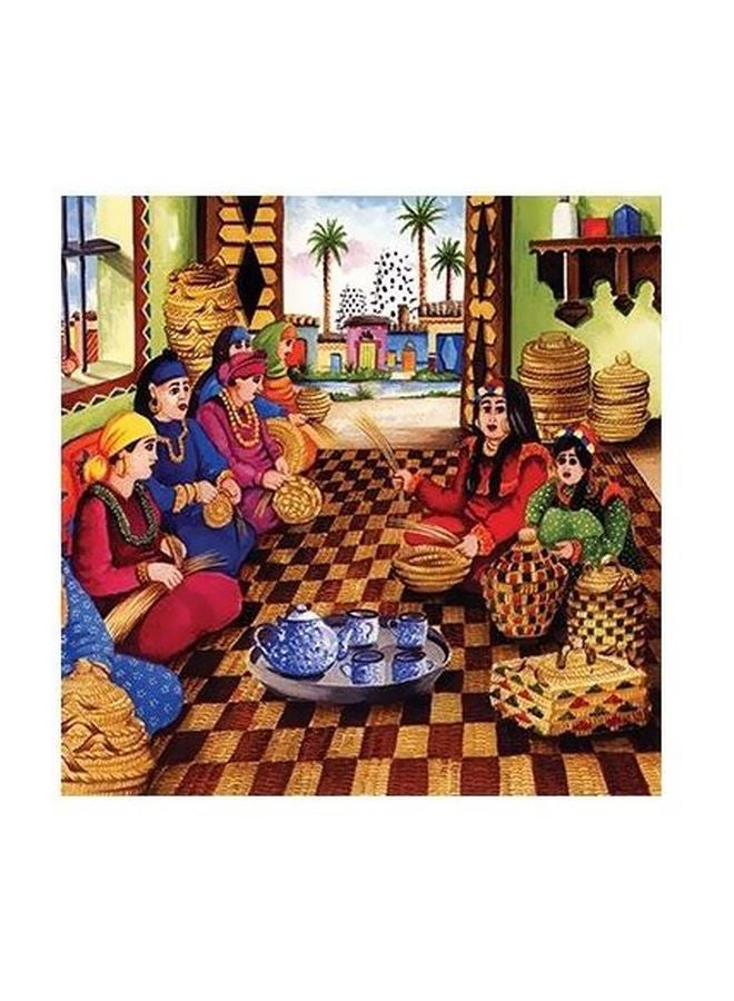 ماركة غير محددة لوحة فنية لديكور الحائط بيج/أحمر/أزرق 32x32سم 
