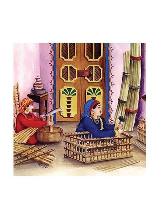 لوحة فنية لديكور الحائط بيج/وردي/أزرق 23x23سم
