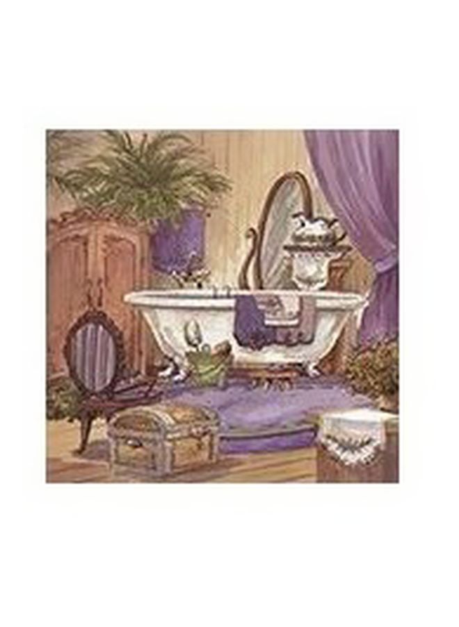 Decorative Wall Poster With Frame Beige/Purple/White 50x50cm