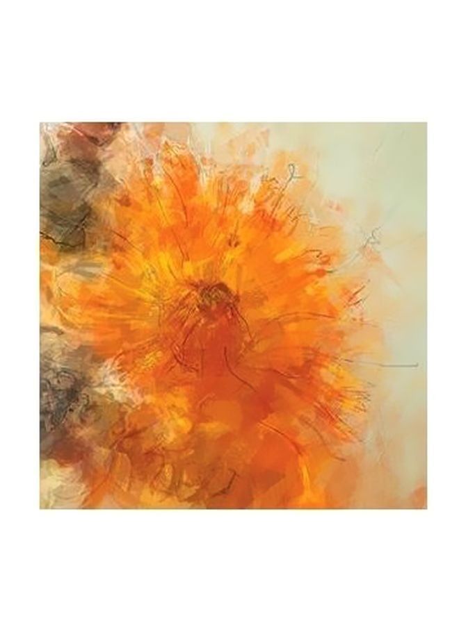 لوحة فنية لديكور الحائط بني/برتقالي 15x15سم