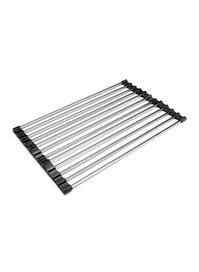 SAPU Folding Drain Sink Rack Black/Silver 47x23centimeter