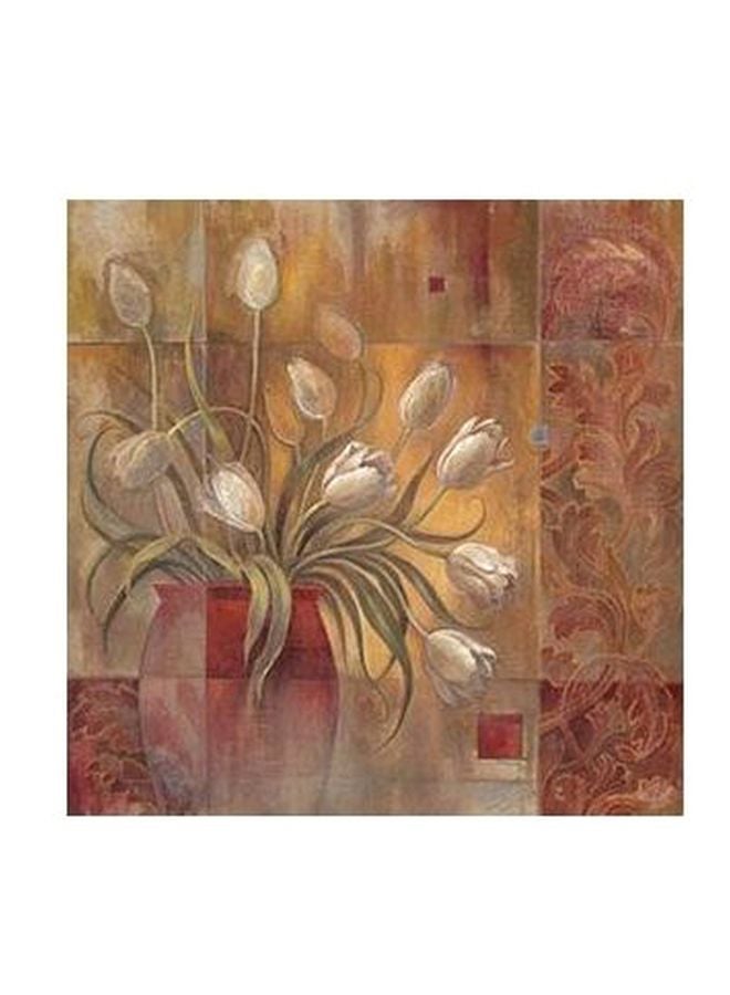 لوحة فنية لديكور الحائط بني/ أصفر/ بيج 15x15سم
