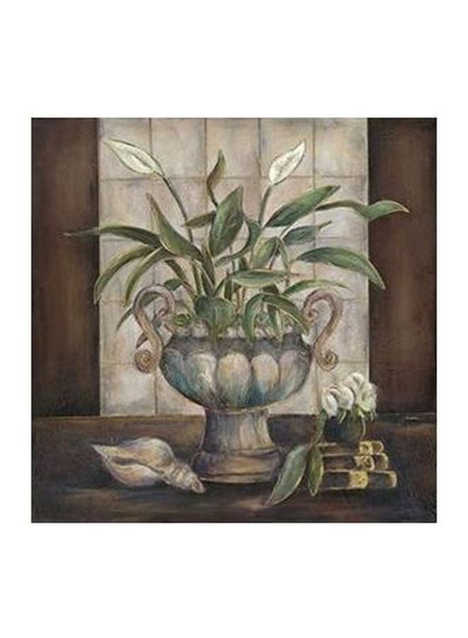 ماركة غير محددة لوحة فنية لديكور الحائط بني/أخضر/أبيض 15x15سم 