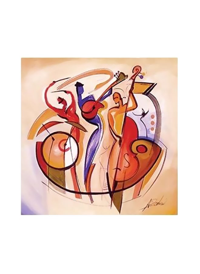بوستر حائط للتزيين بيج/أحمر/أزرق 15x15سم 