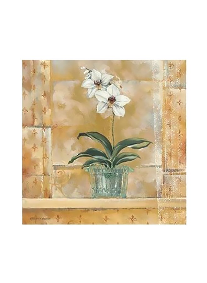 Decorative Wall Poster Beige/Green/White 15x15cm