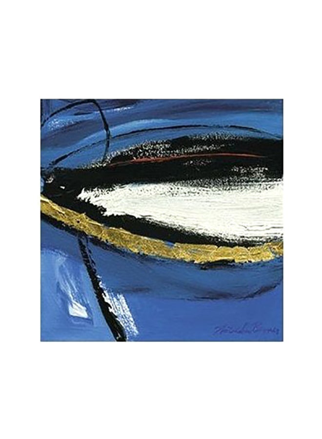 لوحة فنية لديكور الحائط أزرق/أبيض/بني 15x15سم
