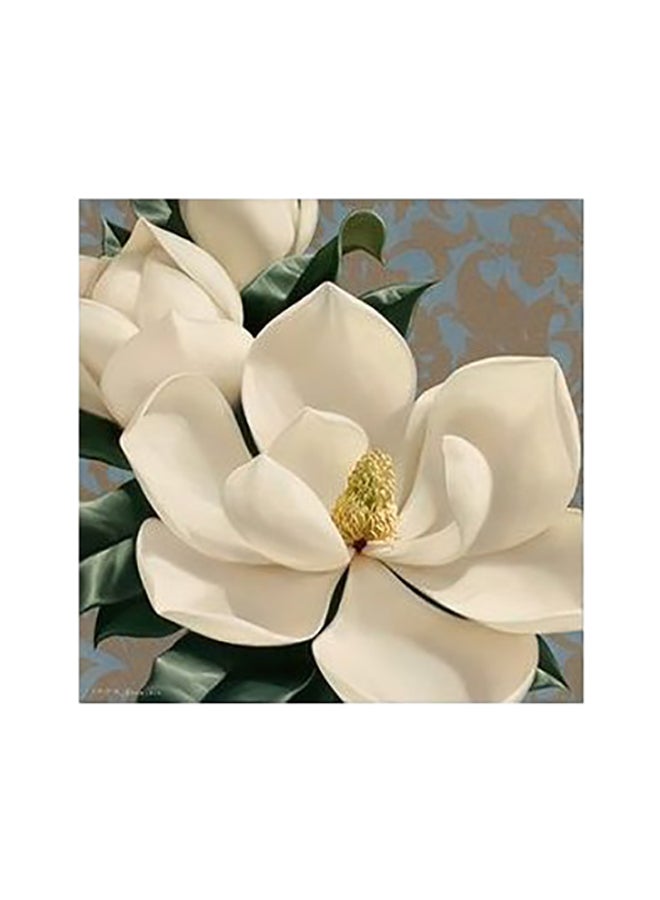 Generic Floral Printed Decorative Wall Art White/Green 15x15cm 