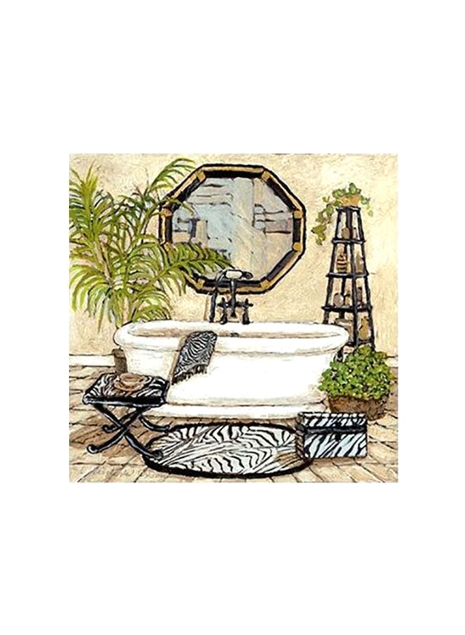 Decorative Printed Wall Poster Green/White/Yellow 32x32cm