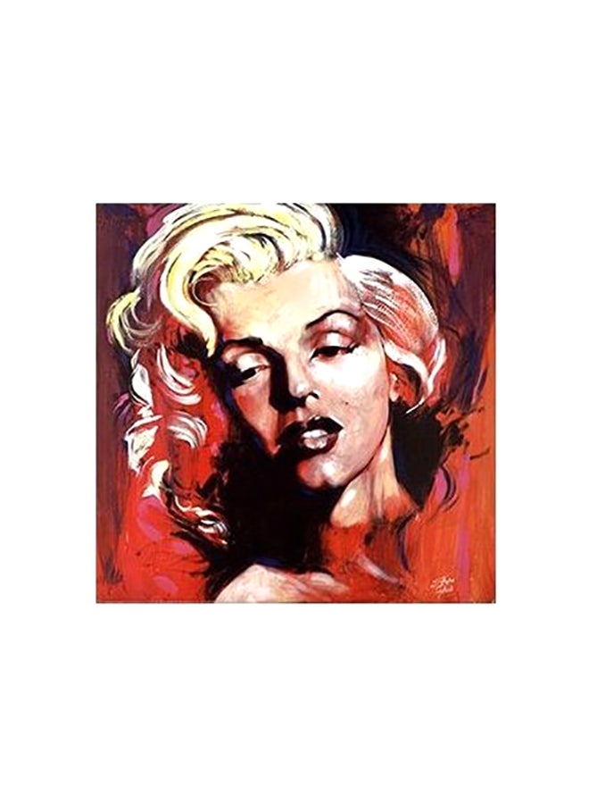 بوستر جداري مطبوع للتزيين أحمر/أصفر 23x23سم