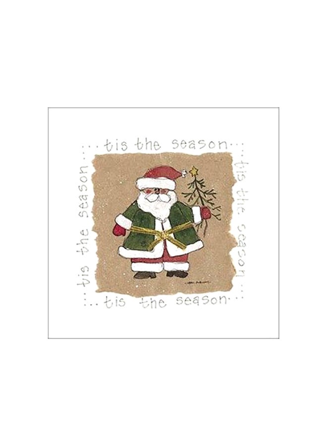 Decorative Printed Wall Poster White/Brown/Red 32x32cm