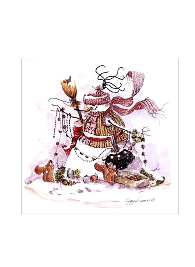 Decorative Printed Wall Poster Red/White 32x32cm
