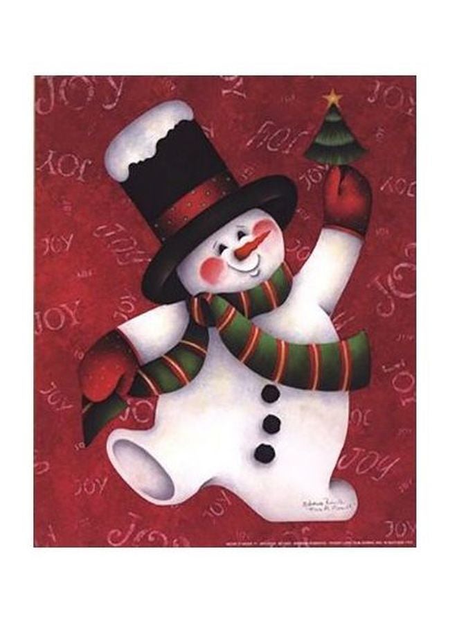 Decorative Wall Poster Red/White/Green 50x50cm