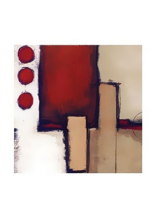Decorative Wall Poster Red/White/Brown 15x15cm