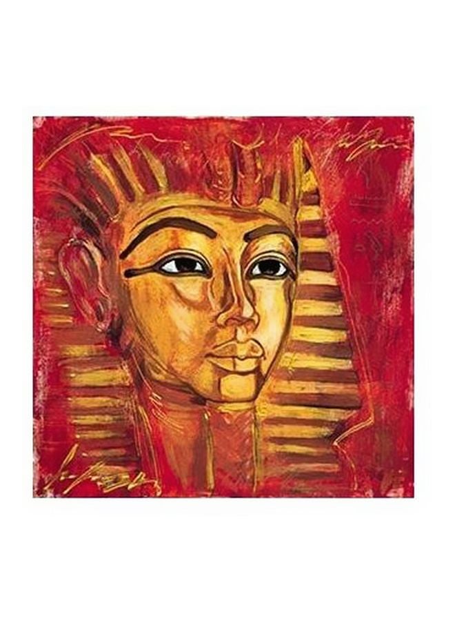 Decorative Wall Painting With Frame Red/Gold 15x15cm
