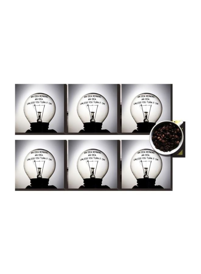 طقم حاملات أكواب مطبوعة مكون من 6 قطع متعدد الألوان 7x7سم