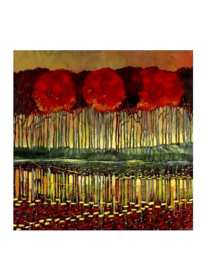 ستيكر فني لتزيين الحائط مع إطار أحمر / أصفر / أخضر 34x34سم