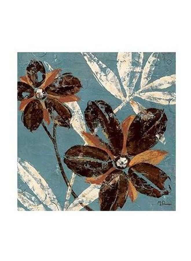 لوحة فنية لديكور الحائط أزرق / برتقالي / أبيض 15x15سم