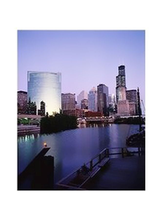 Decorative Wall Poster White/Brown/Black 60x40cm