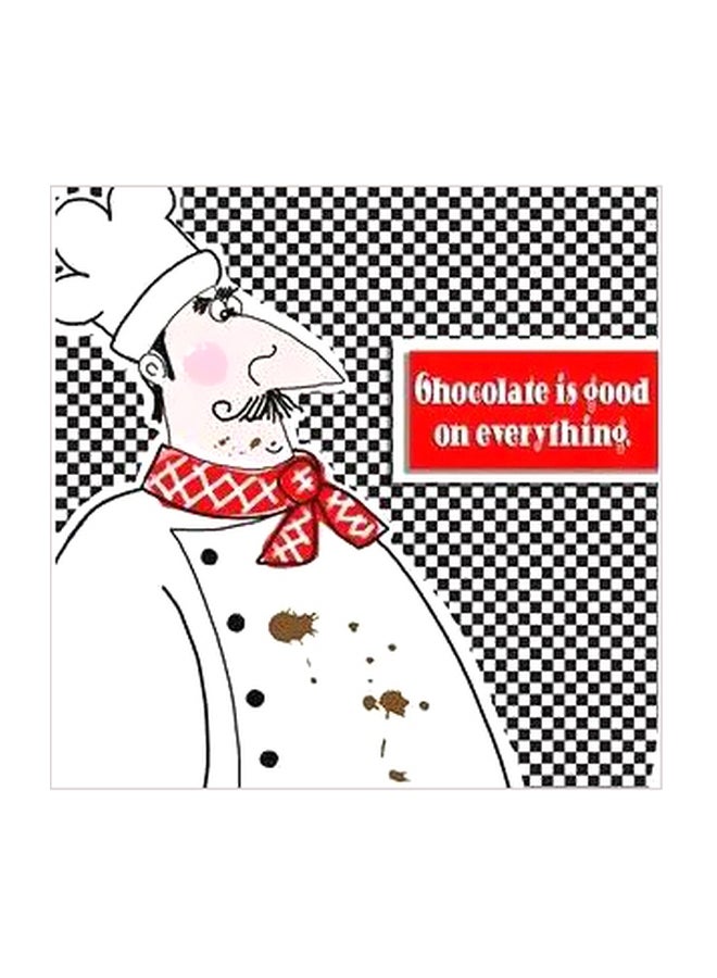 بوستر حائط للتزيين أبيض/أسود/أحمر 32x32سم