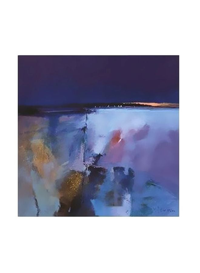 بوستر حائط للتزيين أزرق/أبيض/ذهبي 15x15سم