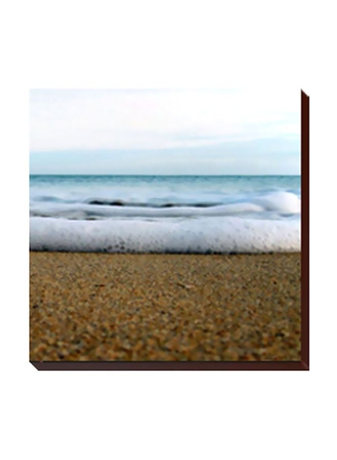 ستيكر فني لتزيين الحائط مع إطار بيج/أبيض/أزرق 24x24سم