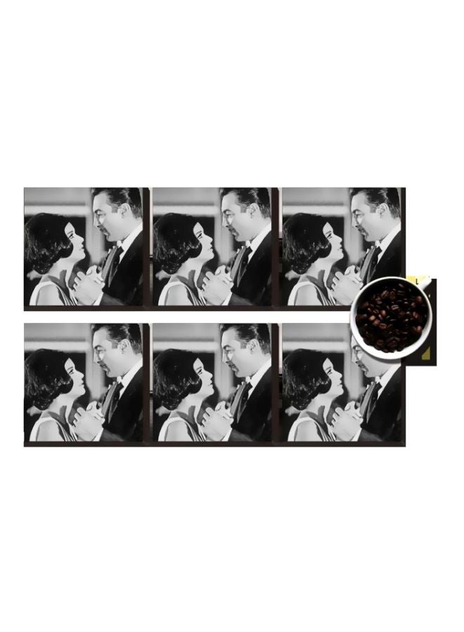 طقم من 6 قطع من قواعد الأكواب للزينة متعدد الألوان 7x7سم