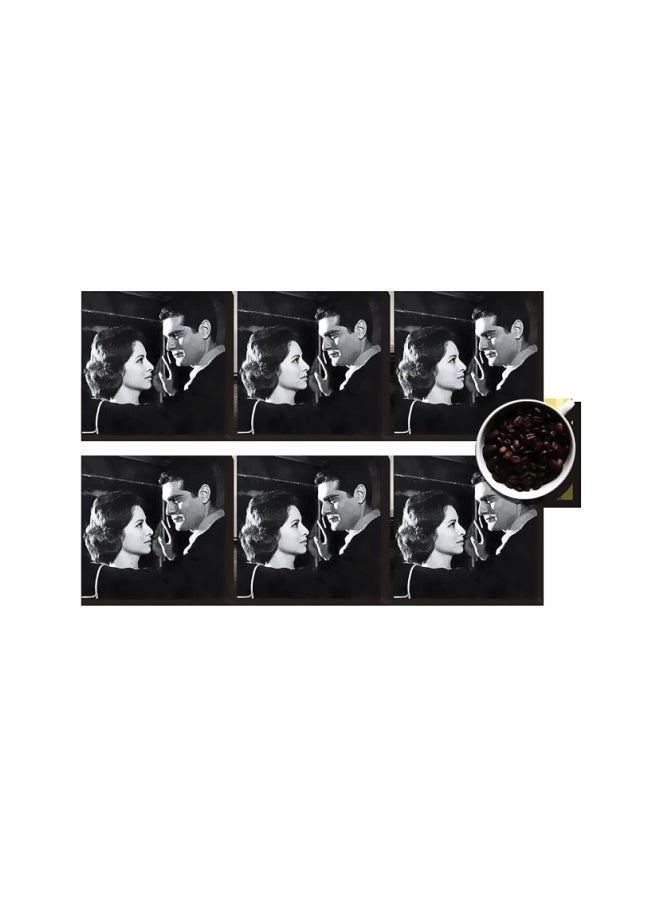 طقم قاعدة الأكواب 6 قطع متعدد الألوان 7x7سم