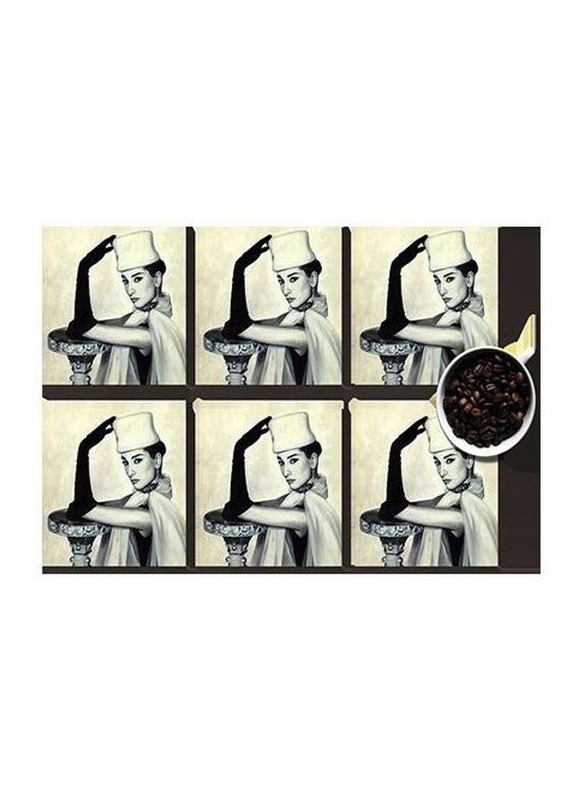 طقم قاعدة الأكواب 6 قطع متعدد الألوان 7x7سم