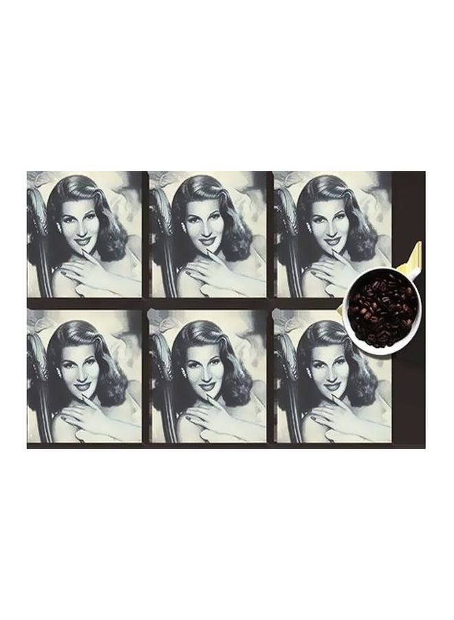 طقم قاعدة الأكواب 6 قطع متعدد الألوان 7x7سم