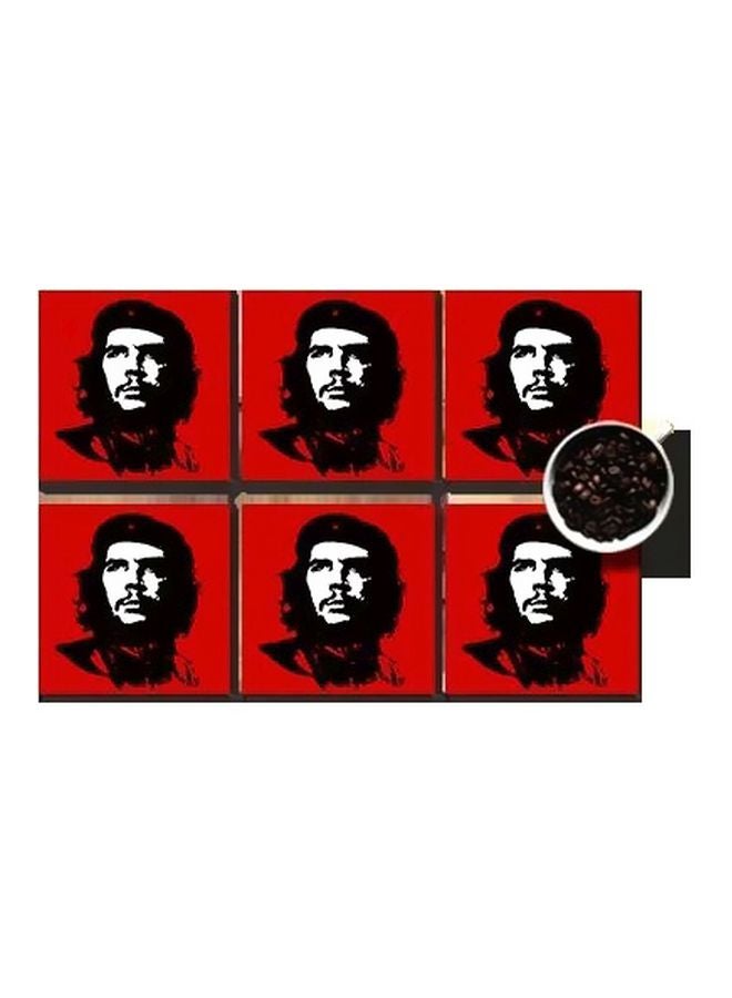 طقم حاملات أكواب مطبوعة مكون من 6 قطع متعدد الألوان 7x7سم