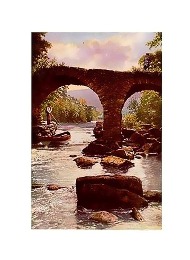 Decorative Wall Poster Brown/Purple/Green 45x31cm