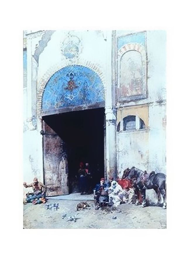 Decorative Wall Poster Blue/Black 45x31cm