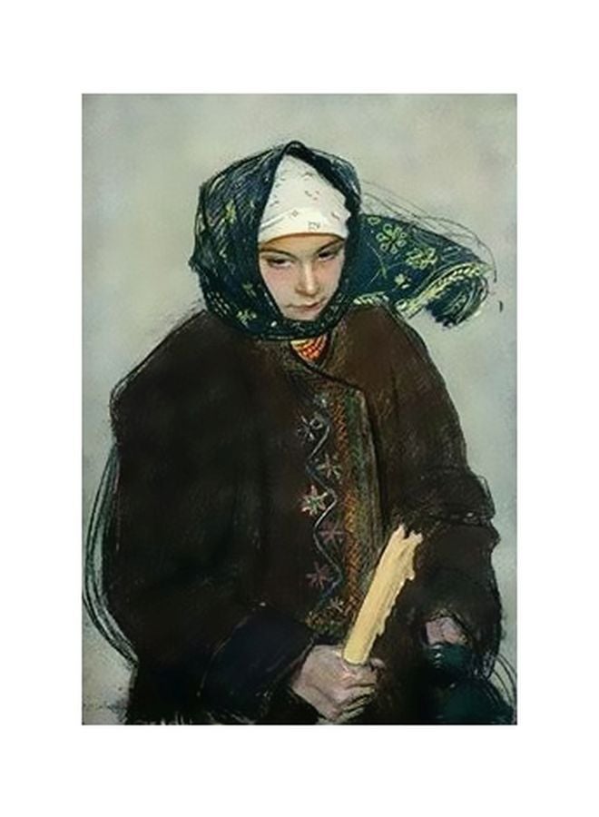 لوحة فنية لديكور الحائط بني/بيج/أبيض 45x31سم