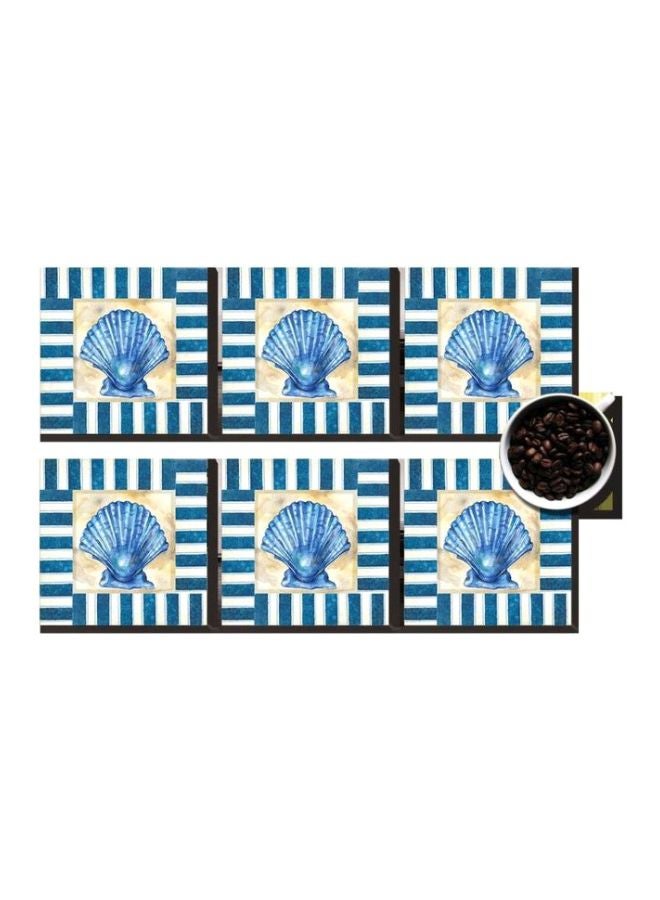 طقم حاملات أكواب مطبوعة مكون من 6 قطع متعدد الألوان 7x7سم