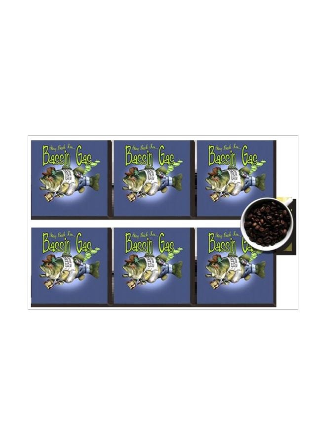 طقم حاملات أكواب مطبوعة مكون من 6 قطع متعدد الألوان 7x7سم