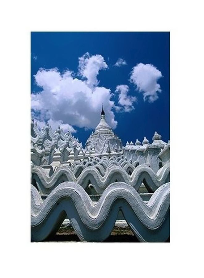 Decorative Wall Poster White/Blue 45x31cm