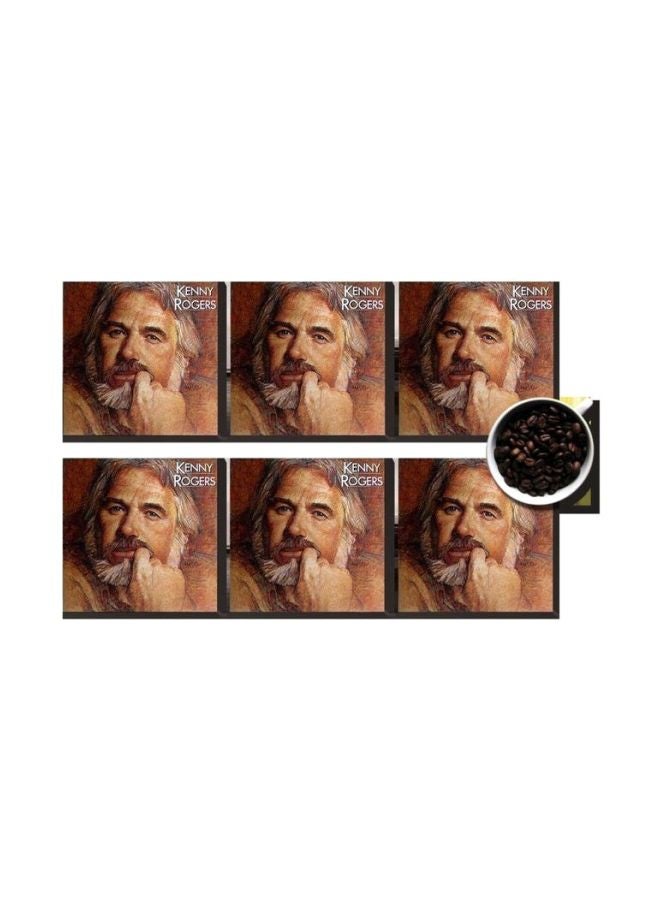 طقم قاعدة الأكواب 6 قطع بني/بيج/أبيض 7x7سم