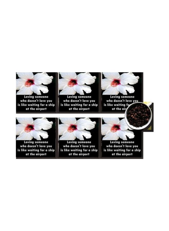 6-Piece Coaster Set Black/White 7x7cm