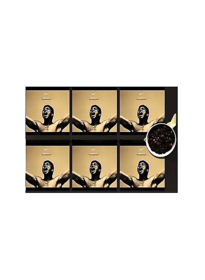 طقم قواعد أكواب مزنة بطبعات مؤلف من 6 قطع بني/أسود 7x7سم