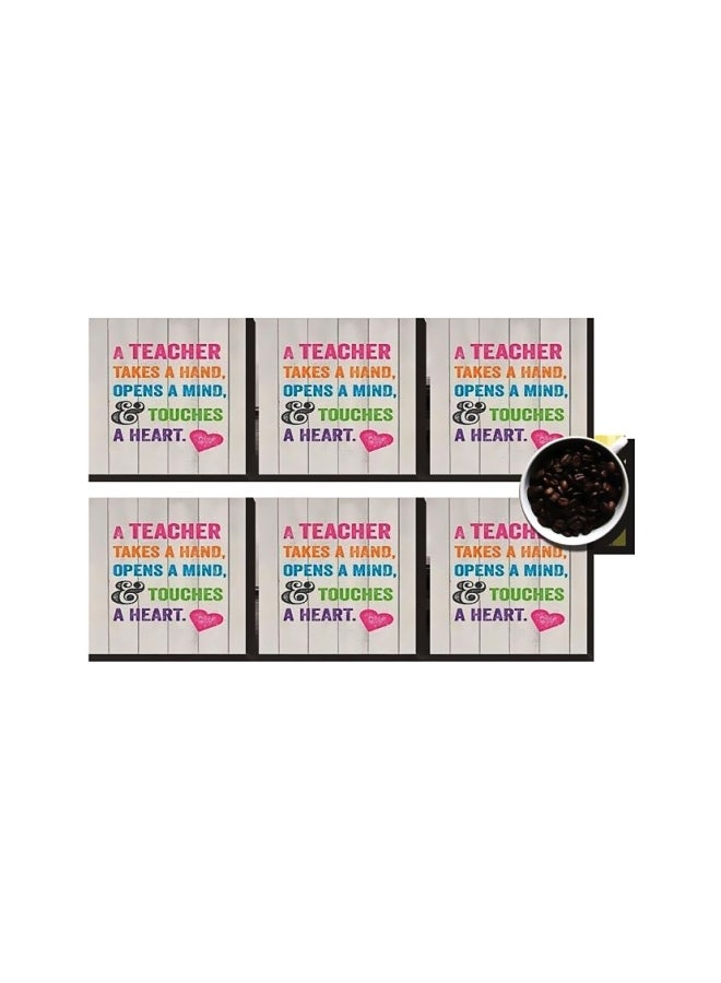 طقم قاعدة الأكواب 6 قطع متعدد الألوان 7x7سم