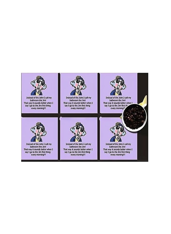 طقم قاعدة الأكواب 6 قطع متعدد الألوان 7x7سم