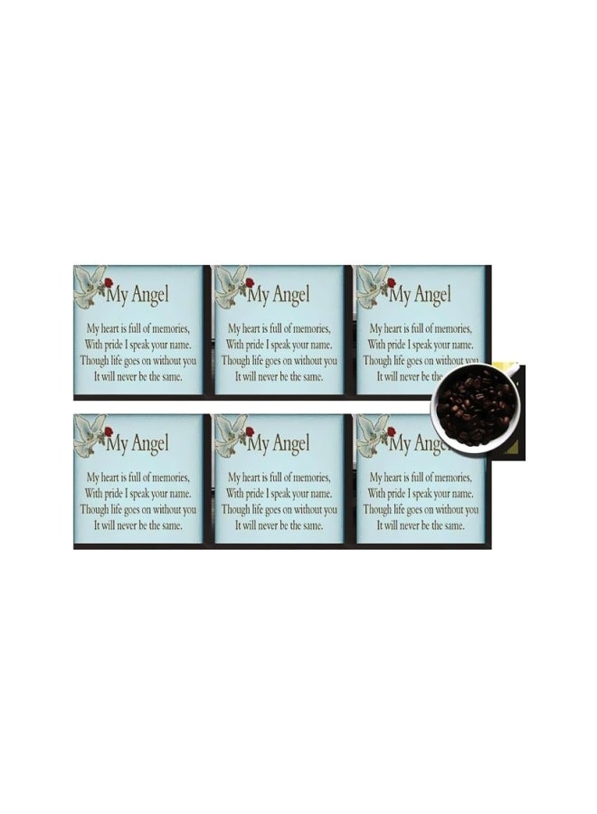 طقم قاعدة الأكواب 6 قطع متعدد الألوان 7x7سم