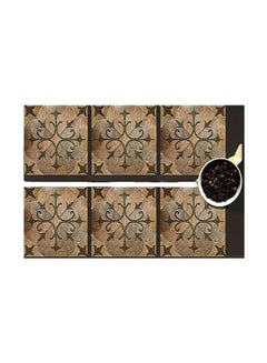 6-Piece Coaster Set Brown/Green 7x7cm - v1565784662/N29067088A_1