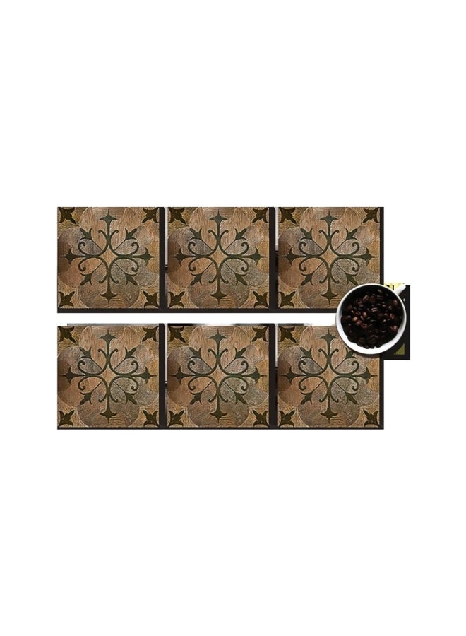6-Piece Coaster Set Beige 7x7cm