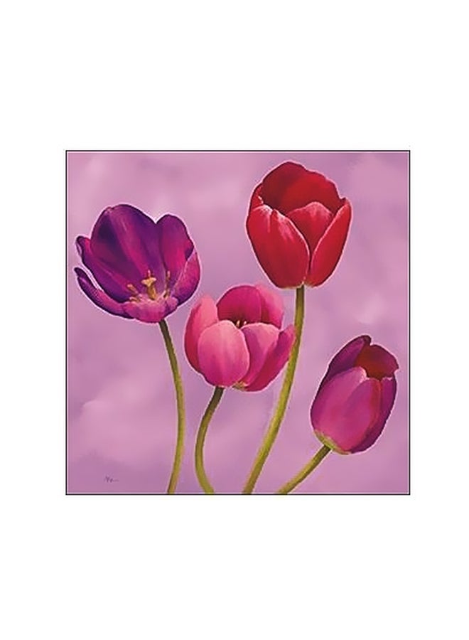 بوستر حائط للتزيين أرجواني/ وردي/ أحمر 15x15سم