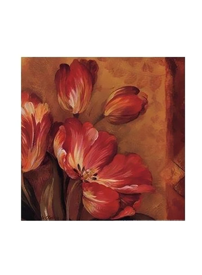 فوتو بلوك لوحة فنية لديكور الحائط بني/أحمر/أبيض 15x15سم