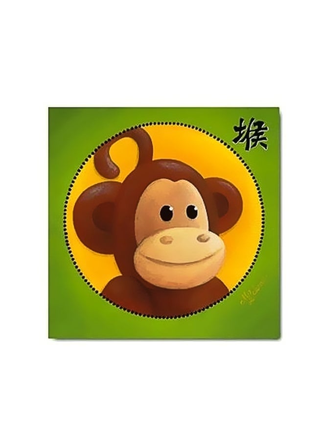 PHOTOBLOCK Decorative Wall Poster Green/Brown/Yellow 15x15cm 