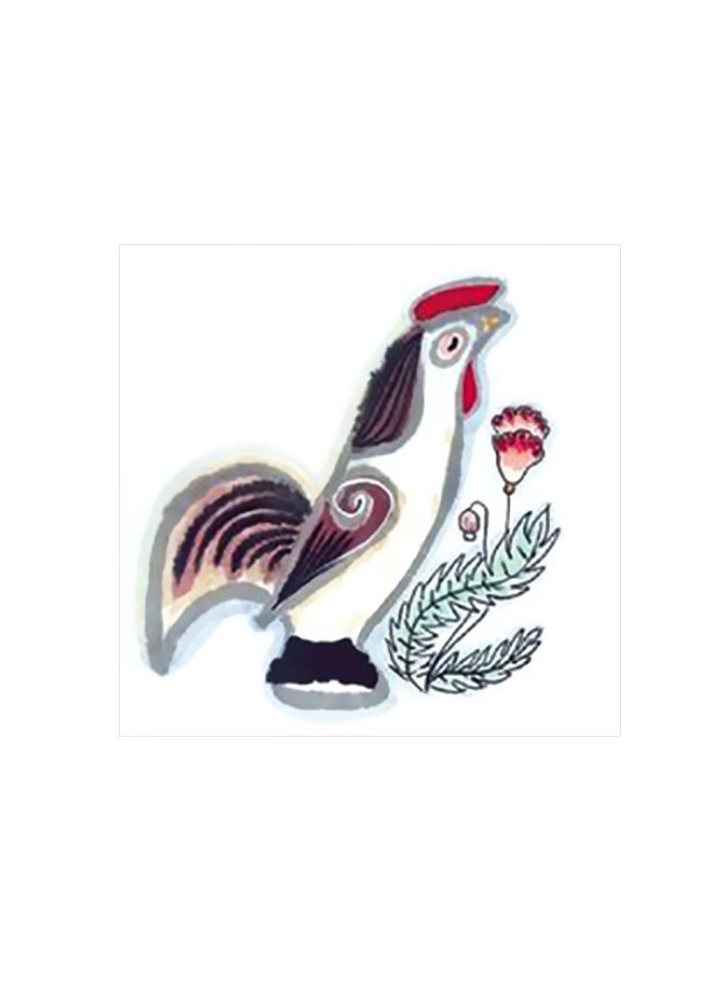 Decorative Wall Poster White/Red/Black 32x32cm