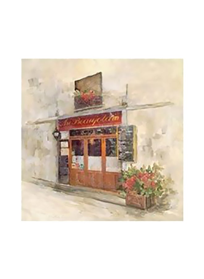 Decorative Wall Poster Red/Beige/Green 50x50cm