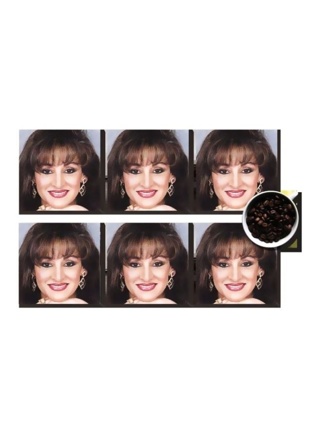 طقم قواعد أكواب خشبي مكون من 6 قطع متعدد الألوان 7x7سم